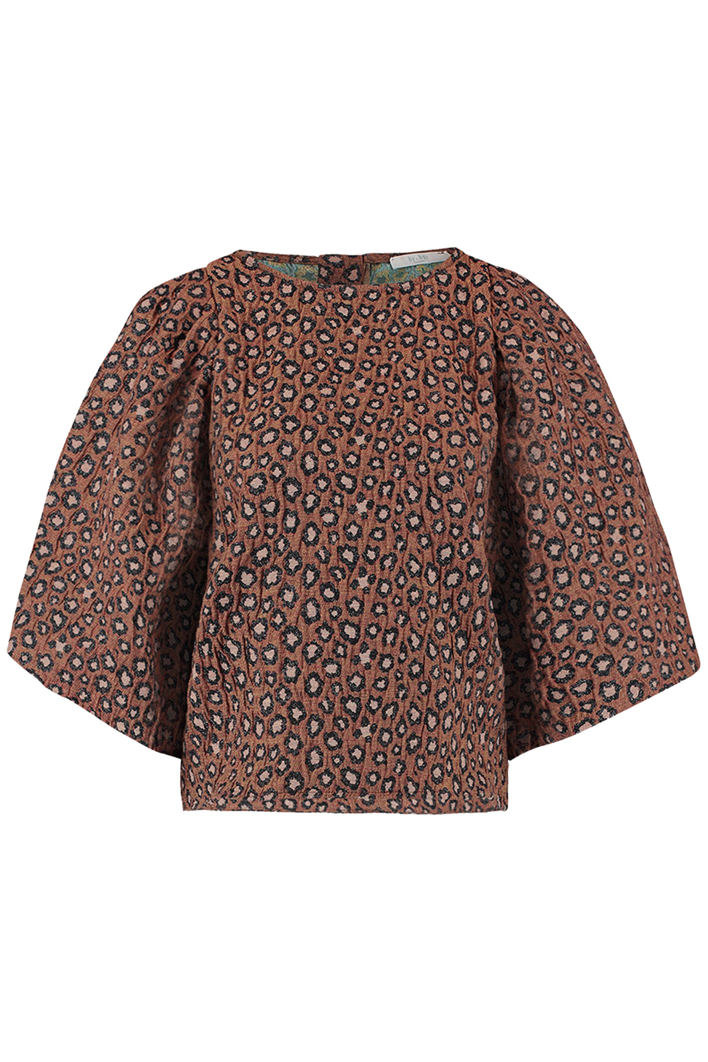 ZASU JACQUARD BLOUSE BROWN PANTER PRINT 4
