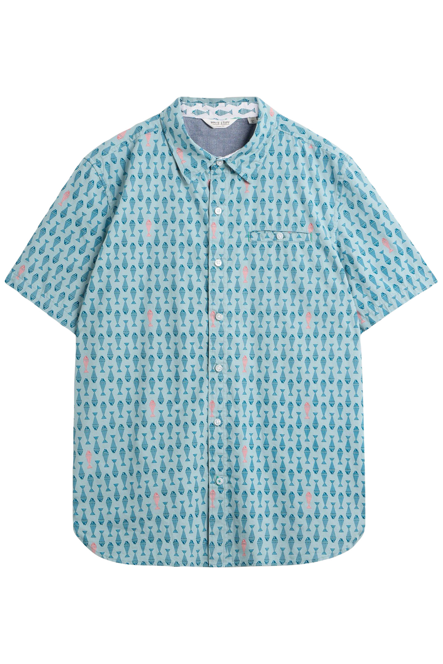 GEO FISH PRINTED SS SHIRT BLUE PRINT 3