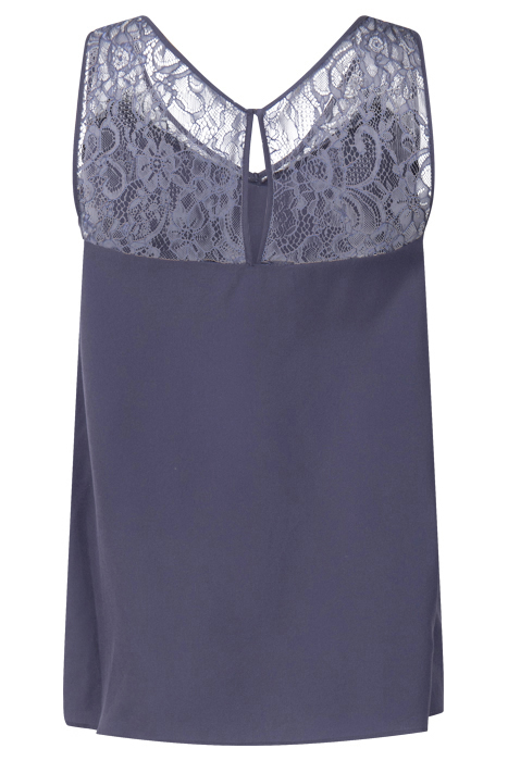 CREPE LIGHT LACE TRIM VEST BLUE 2