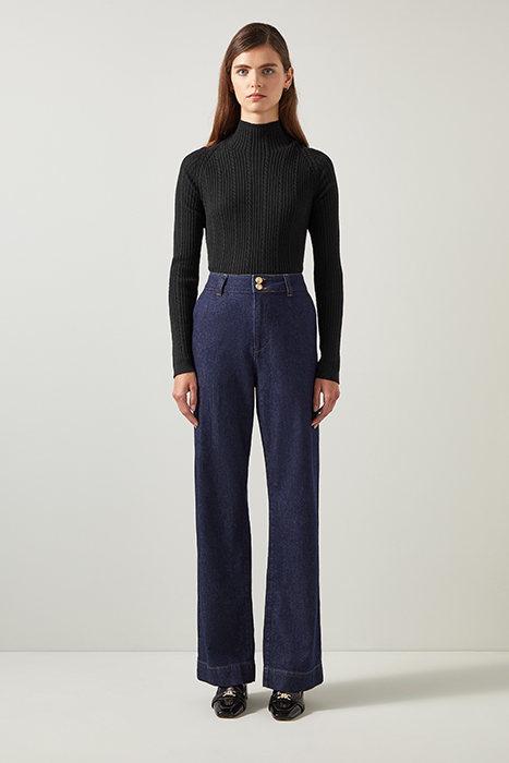 WEST CABLE KNITTED SWEATER BLACK 2