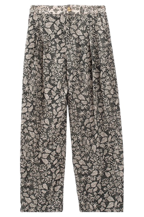 GREEN WIDE-LEG TROUSERS WITH BOTANICAL BEACH PRINT 4