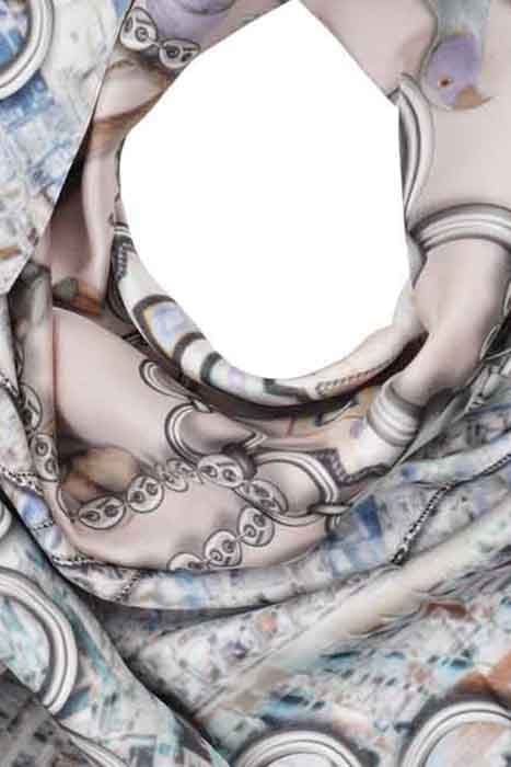SILK SCARF ST. TROPEZ WITH SALMON 2