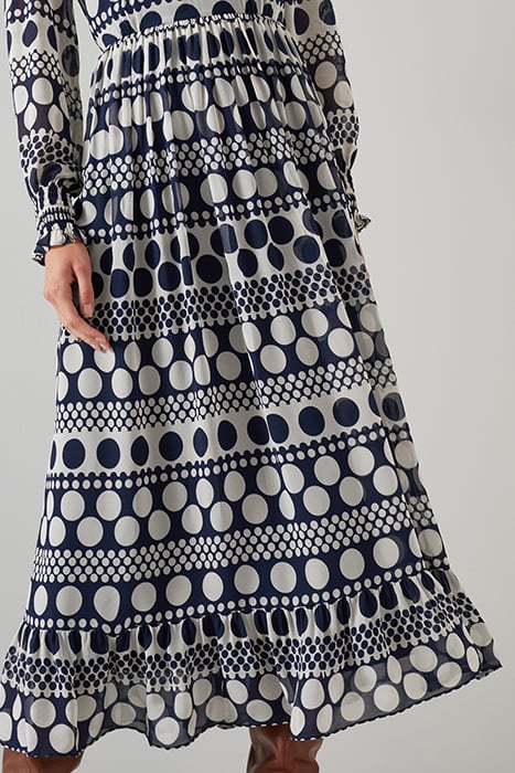 SUSIE - MIDI DRESS NAVY/CREAM 4