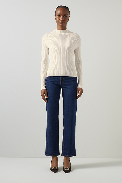 WEST CABLE KNITTED SWEATER CREAM 2