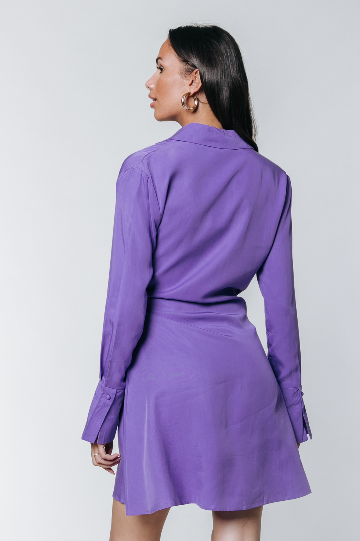 HETTE UNI WRAP MINI DRESS MEDIUM PURPLE 2