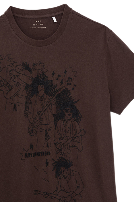 CHOCOLATE T-SHIRT WITH REGGAE EMBROIDERY 6