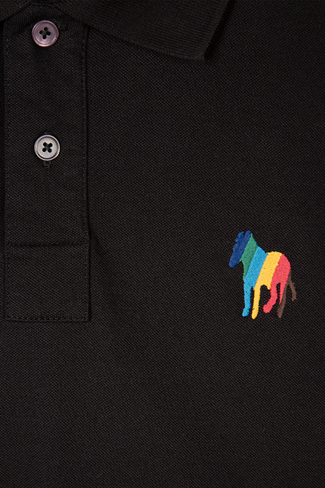 MENS REG FIT POLO ZEB EMB BLACK 6