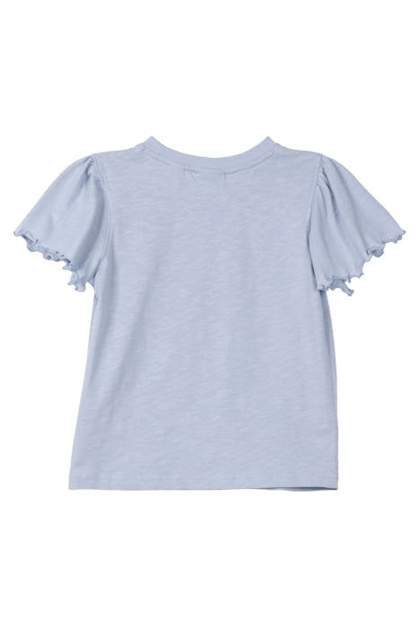 GIRL S&S TENNIS GROUP CTN SLUB JERSEY SS FASHION TOP LT BLUE 2