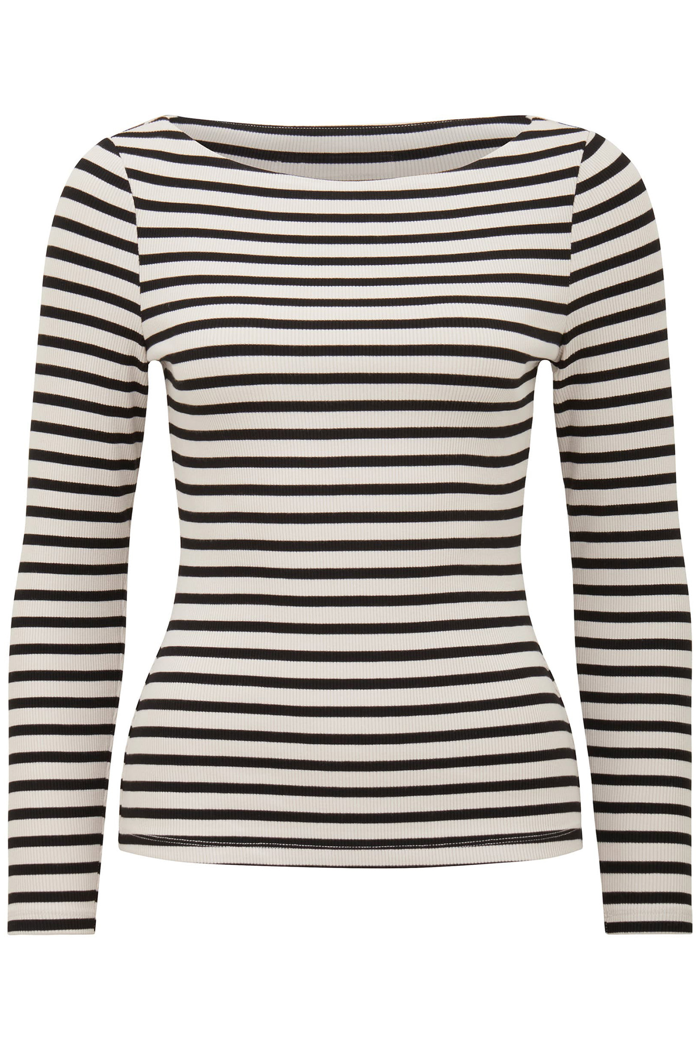 BRIE STRIPED BOAT NECK LONG SLEEVES TOP STRIPE 4