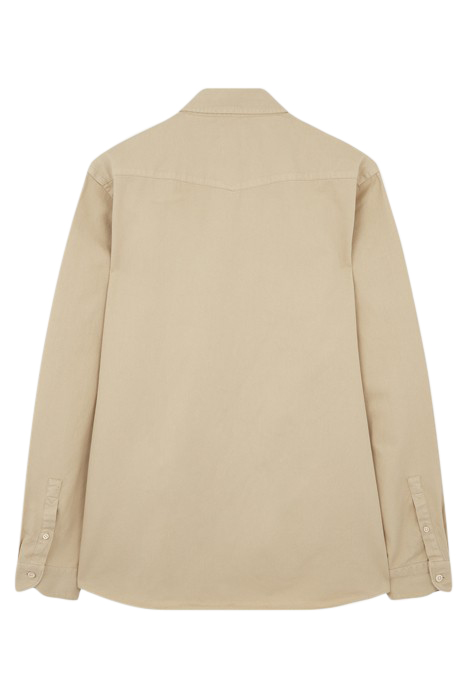 MENS SHIRT LS WESTERN REG FIT LIGHT BEIGE 2