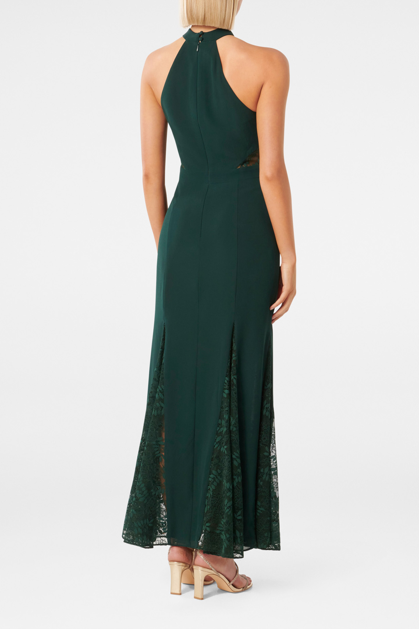 WINSLET LACE SPLICE MAXI DRESS DARK GREEN 2
