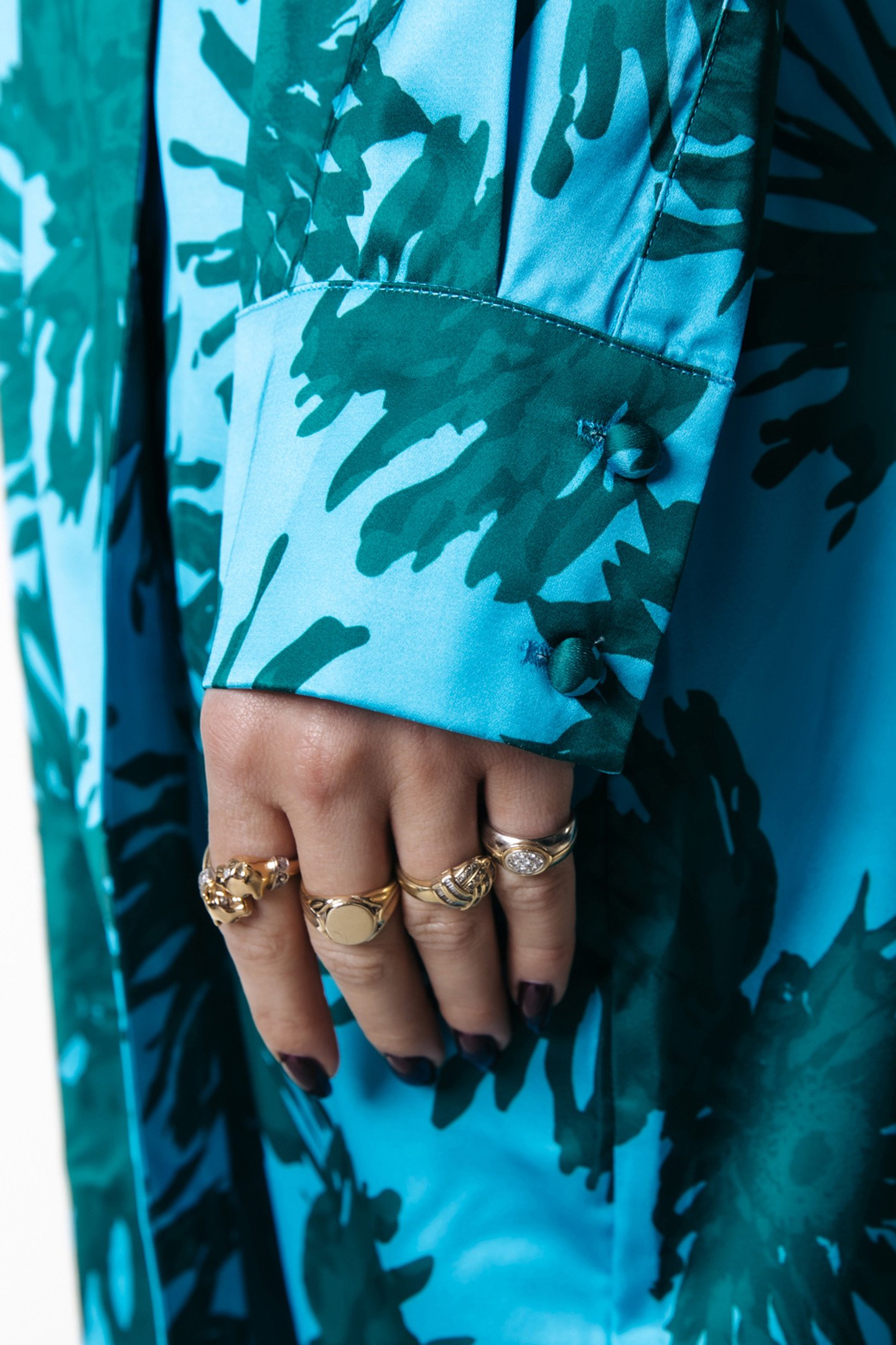 DELILAH FLOWERS SATIN COLLAR MAXI DRESS MIST BLUE 3