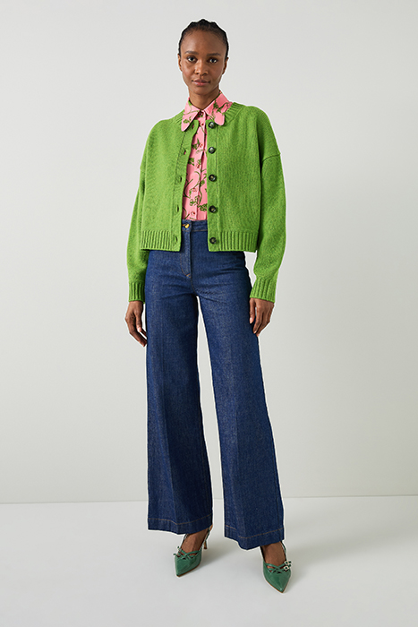 AMORE CHUNKY CARDIGAN BRIGHT GREEN 2