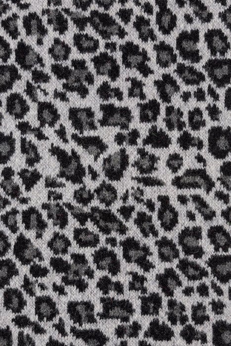 WOMEN SCARF LEOPARD POM GREY 4