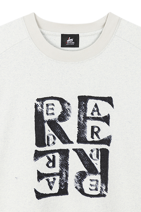 MENS GREY LS TSHIRT STAMP PRINT GREY BEIGE 6