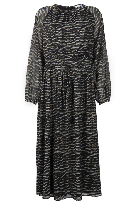 WINTER SHEEN LS RND NK MIDI DR BLACK 1