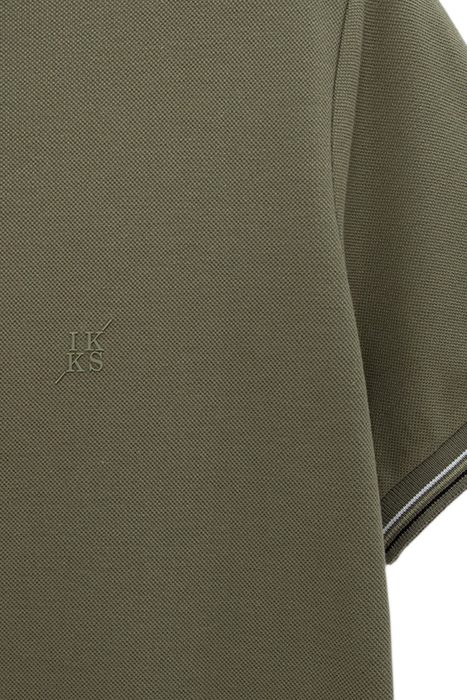 ARMY GREEN UPCYCLED PIQUE KNIT POLO SHIRT 6
