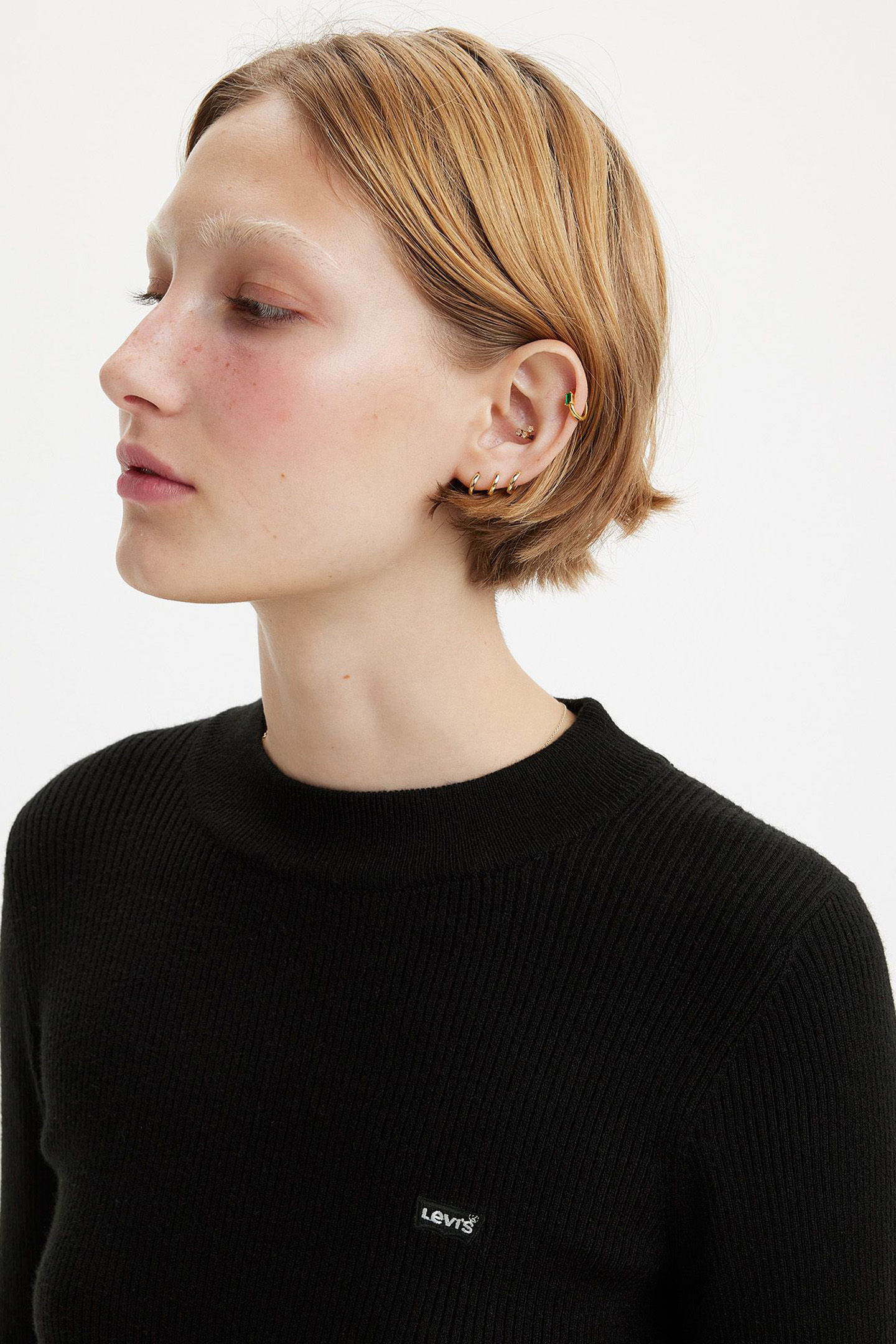 RIB CREW SWEATER CAVIAR RIB 5