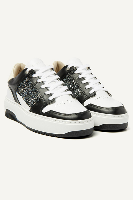 BASKET COURT (L) WHITE-BLACK COMBI GLITTER 2
