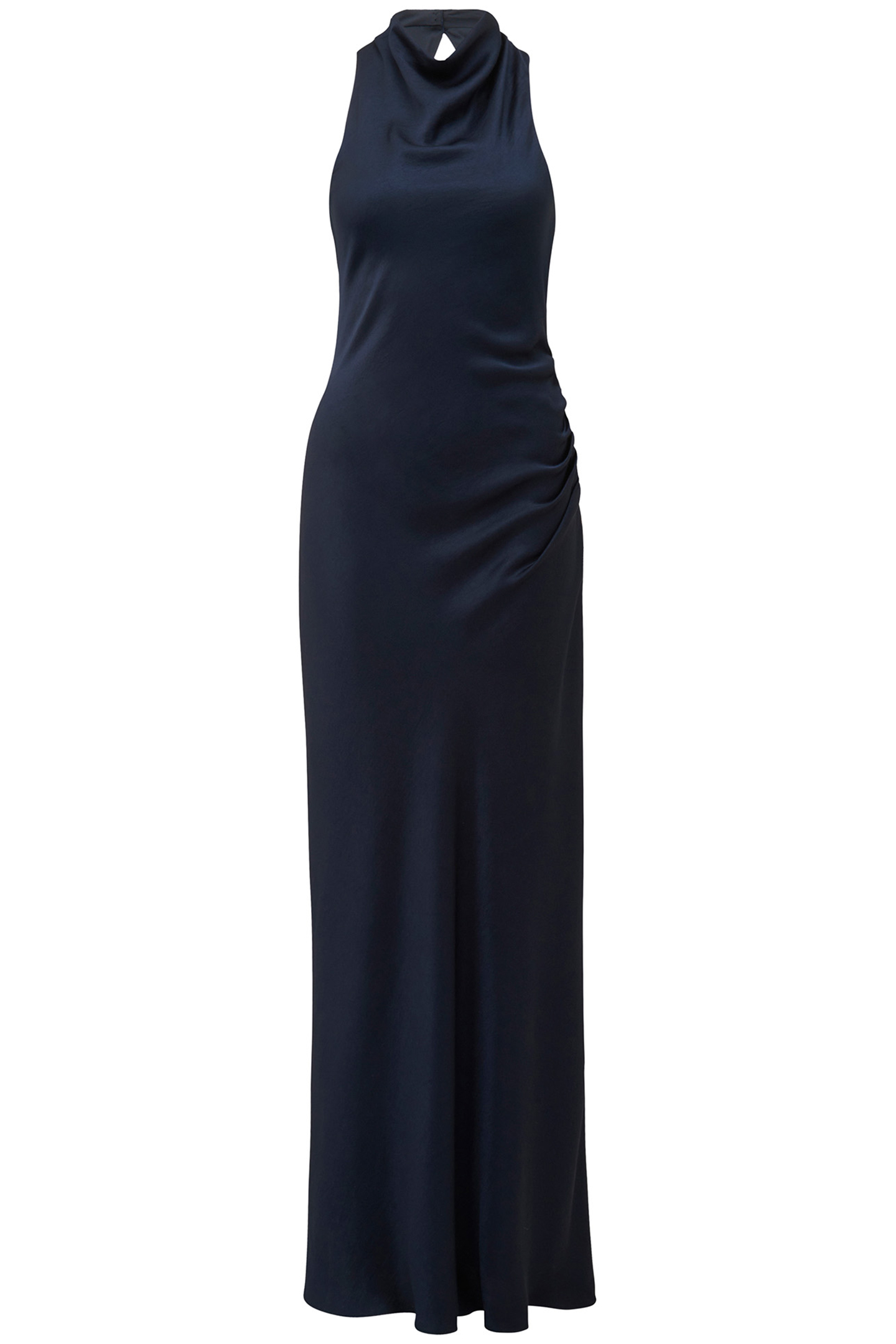 MICHELLE OPEN BACK SATIN MAXI DRESS NAVY 3