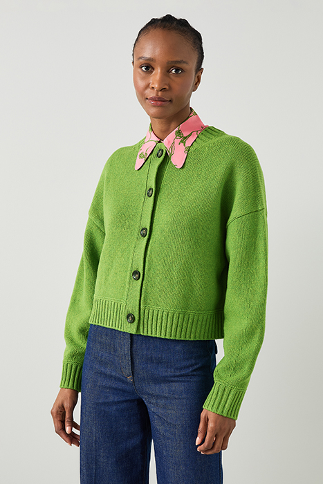 AMORE CHUNKY CARDIGAN BRIGHT GREEN 5