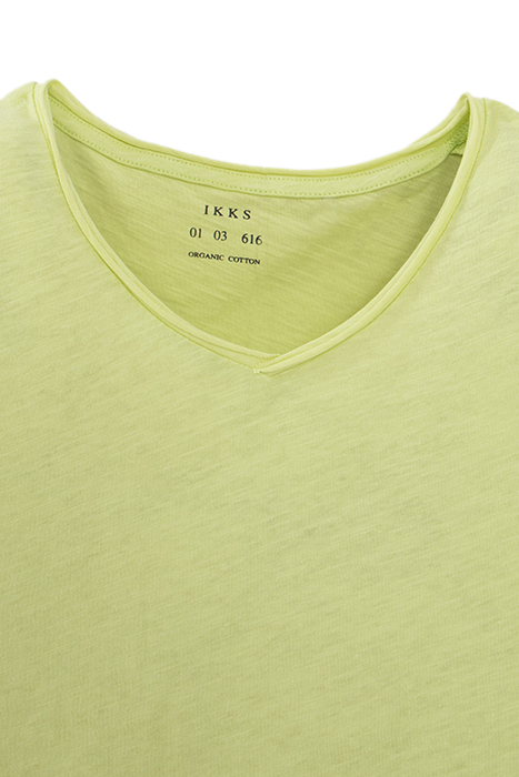 LIME ORGANIC COTTON ESSENTIAL V-NECK T-SHIRT 6