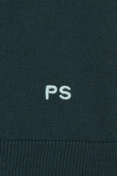MENS SWEATER LS POLO VERY DARK GREEN 4