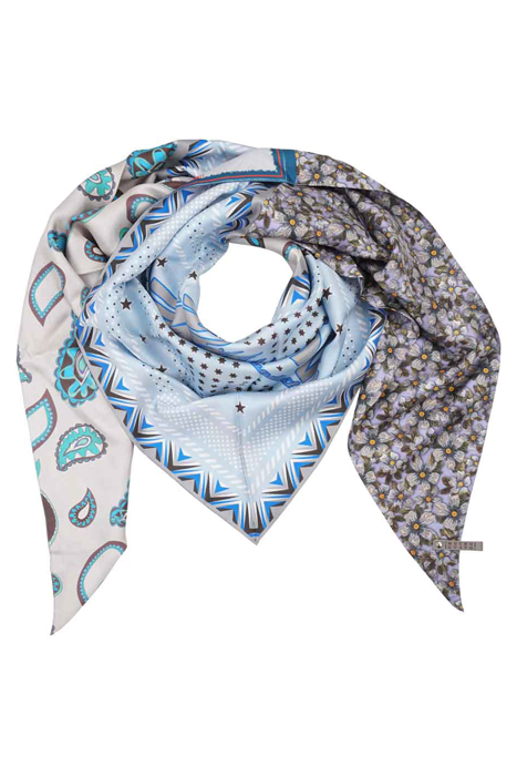 SILK SCARF ST. TROPEZ LIGHTBLUE PATCHWORK 5