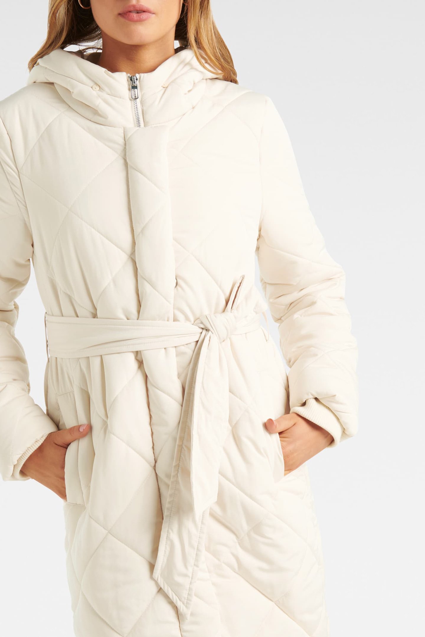 TESSA QUILTED LONGLINE PUFFER JACKET CREAM 5