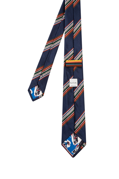 MEN TIE STRIPES VERY DARK NAVY 2