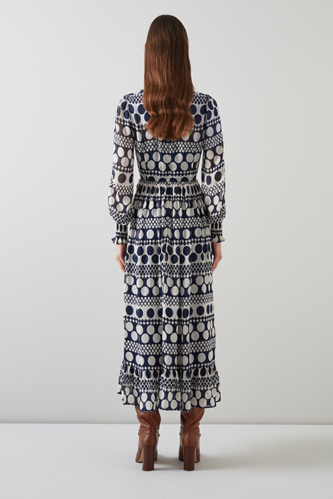 SUSIE - MIDI DRESS NAVY/CREAM 2
