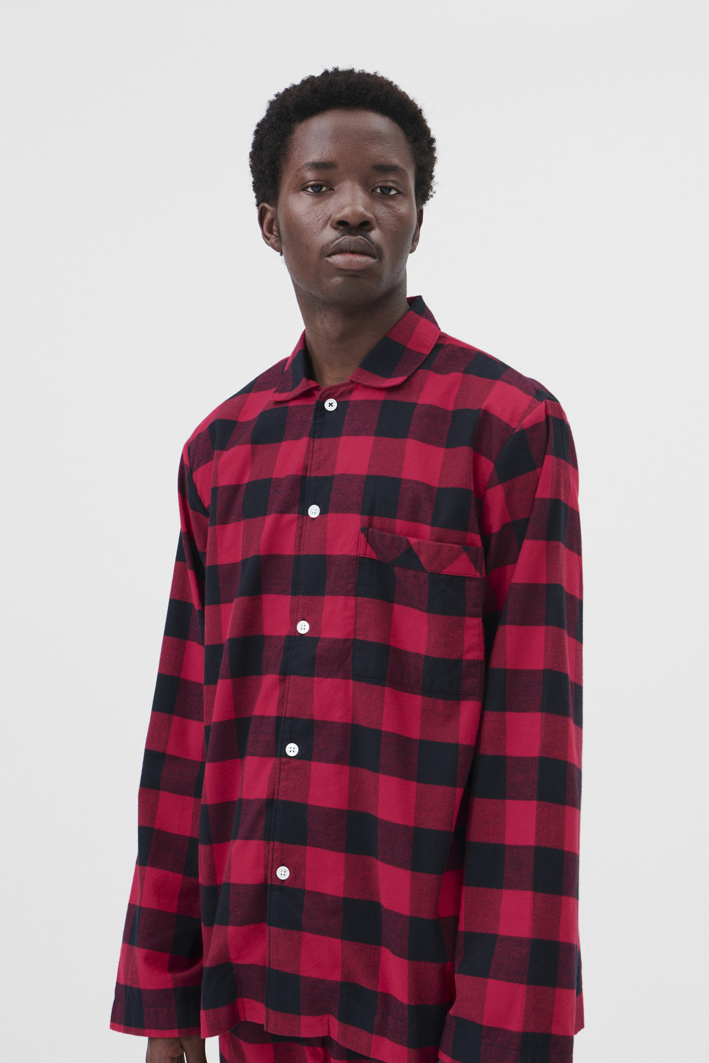 UNISEX FLANNEL, PYJAMAS SHIRT RED GINGHAM 3