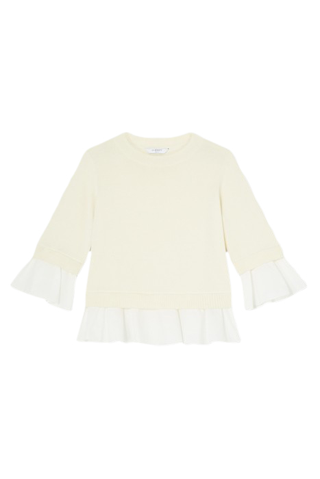 MAISIE POPLIN KNITTED SWEATER IVORY 4