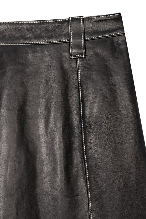 WOMENS SKIRT LEATHER BLACK 6