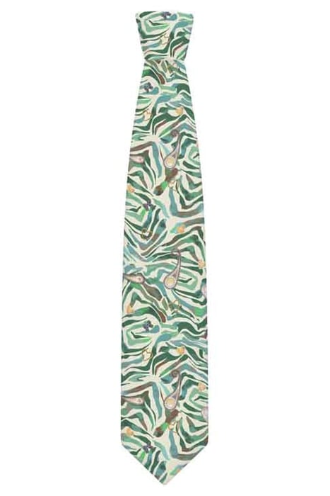 SILK TIE GREEN ZEBRA GREEN 1