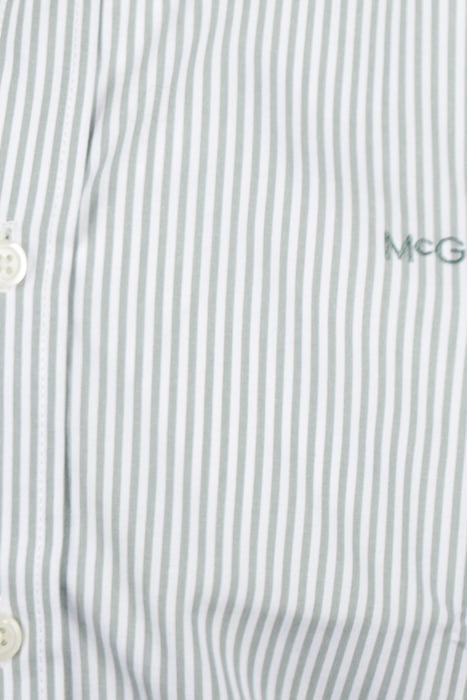STRIPED POPLIN SHIRT LIGHT OLIVE 9