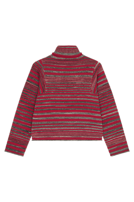 WOMENS KNITTED PULLOVER ROLL NECK RED 2