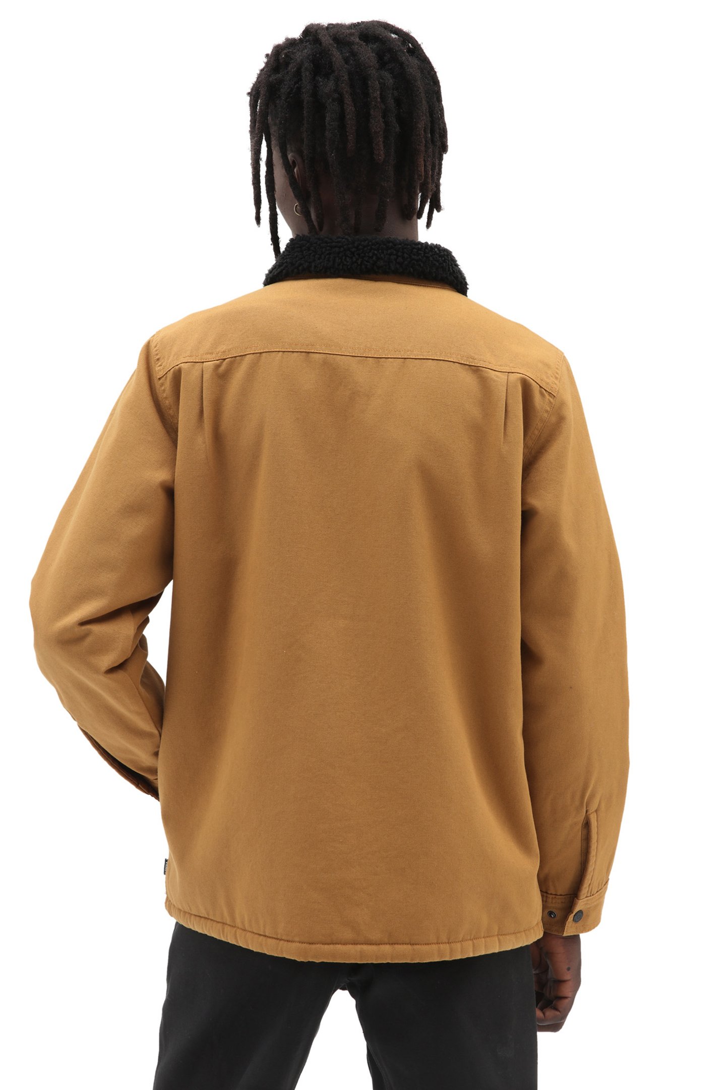 MN DRILL CHORE COAT SHERPA BONE BROWN 2