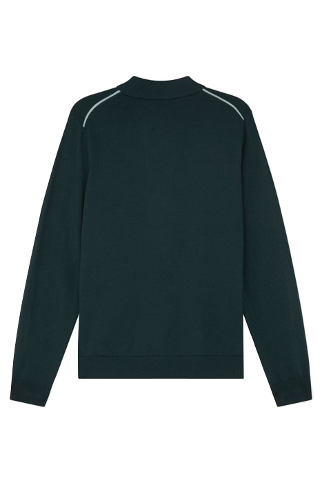 MENS SWEATER LS POLO VERY DARK GREEN 3
