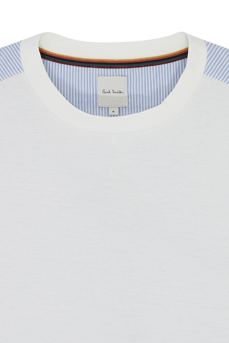 MENS TSHIRT CONTRAST PANEL WHITE 3