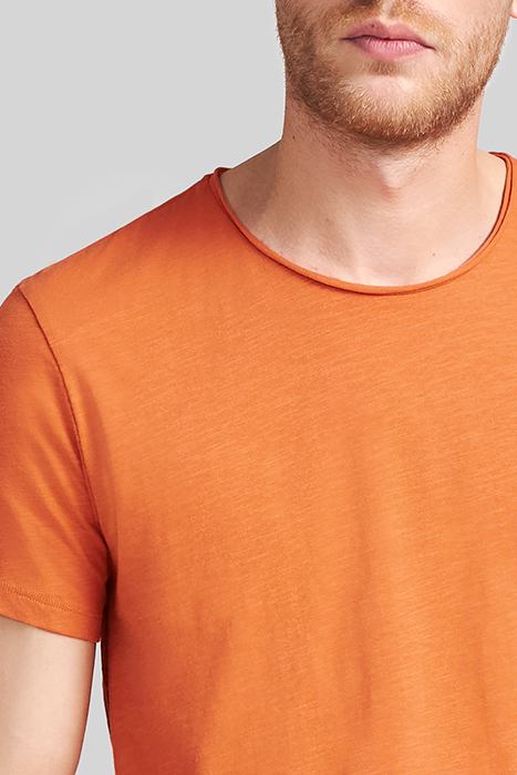 ORANGE ORGANIC COTTON ESSENTIAL ROUND-NECK T-SHIRT 6