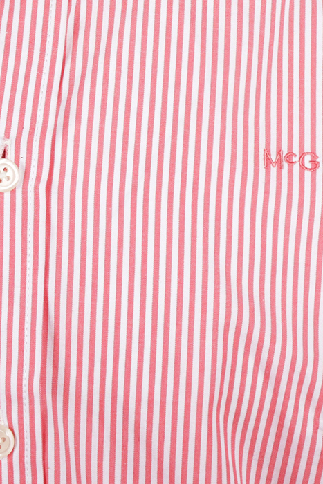 STRIPED POPLIN SHIRT CORAL RED 9