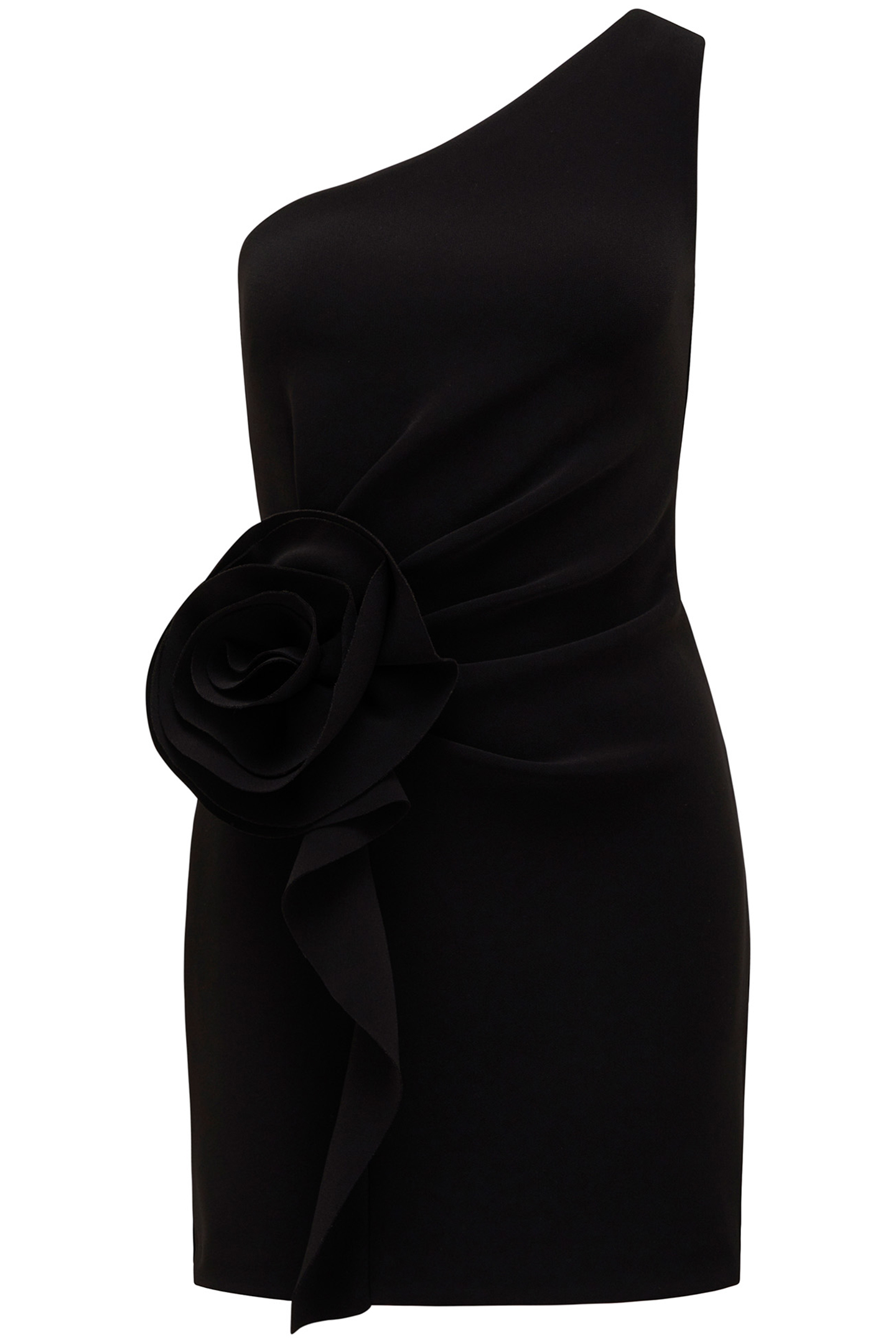 ARABELLA PETITE ROSETTE MINI DRESS BLACK 4