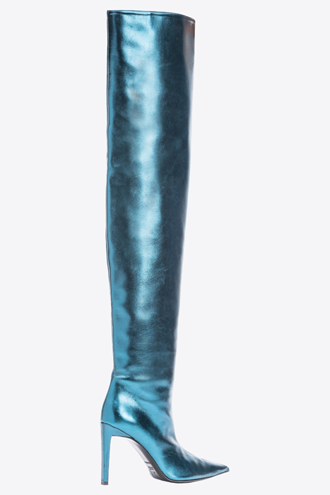 PLEYEL CUISSARD PELLE LAMINATA PETROL BLUE-PACIFIC BLUE 3