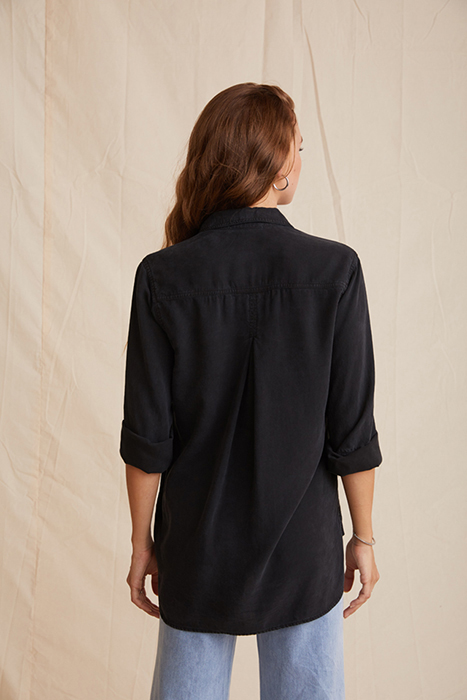 SHIRT TAIL BUTTON DOWN VINTAGE BLACK 2