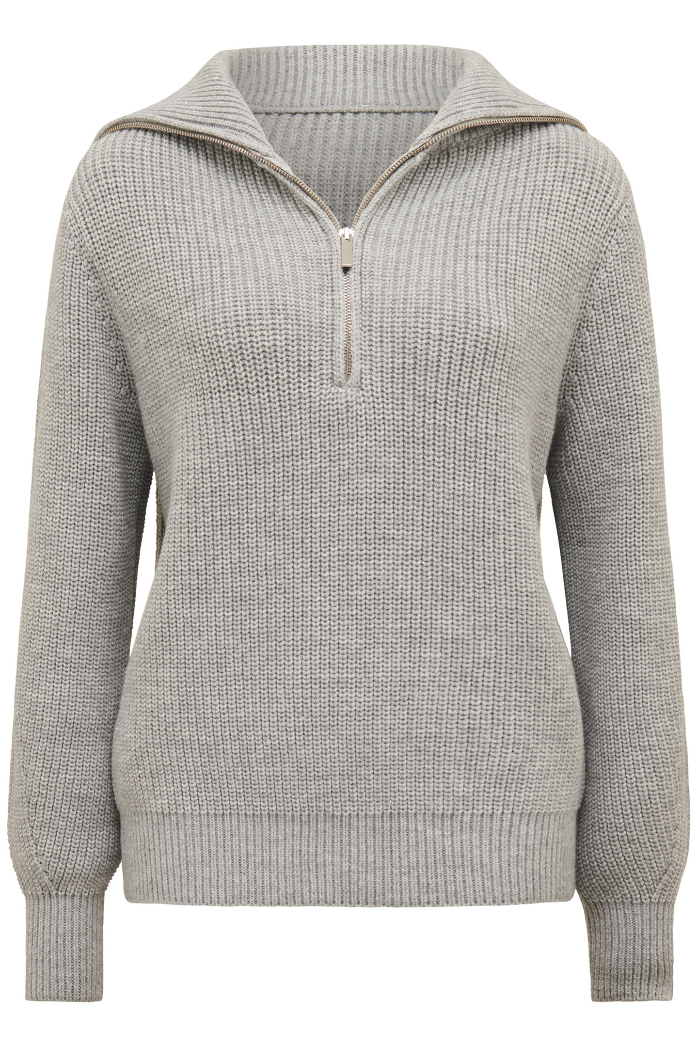 DANIELLE QUARTER ZIP KNITTED JUMPER GREY 4