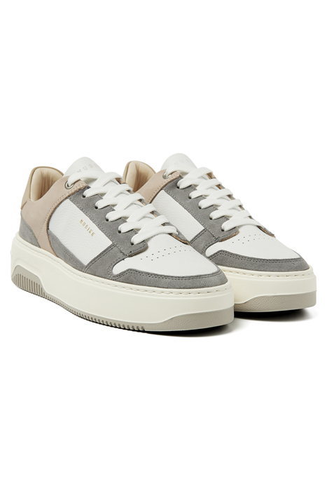 BASKET COURT (L) WHITE LEATHER GREY - TAUPE 2