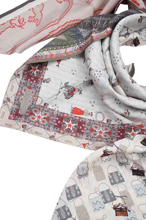 SILK SCARF ST. TROPEZ COUNTRY PINK, RED 2