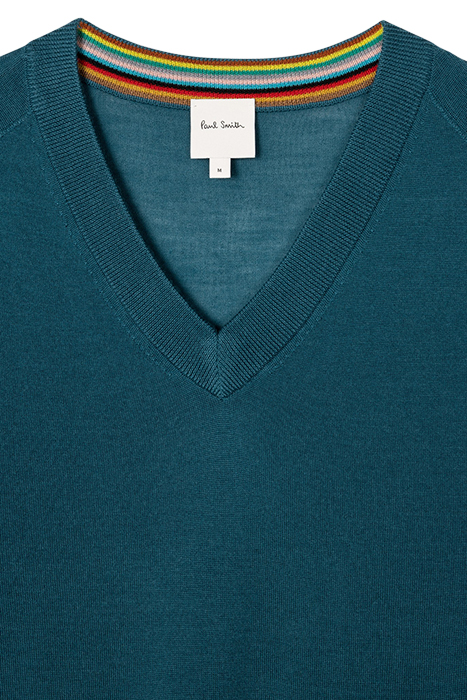 MENS SWEATER V NECK PETROL BLUE 6