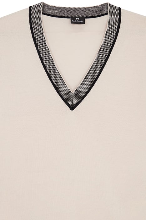 WOMENS KNITTED SWEATER V NECK OFF WHITE 3